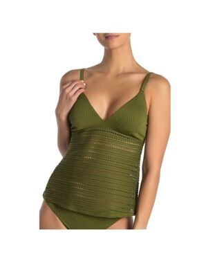 Robin Piccone Perla Crochet Lace Tankini Top